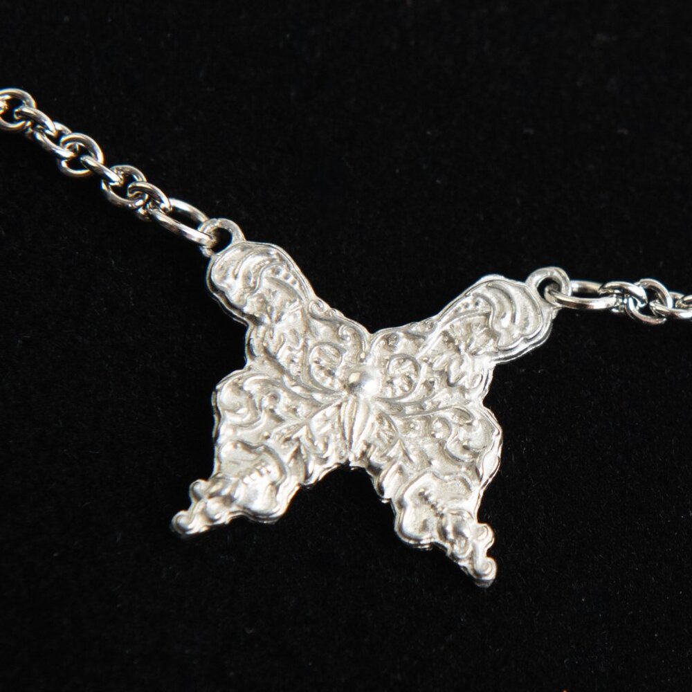 Wendell August Forge Butterfly Necklace Silver - Picture 6 of 6